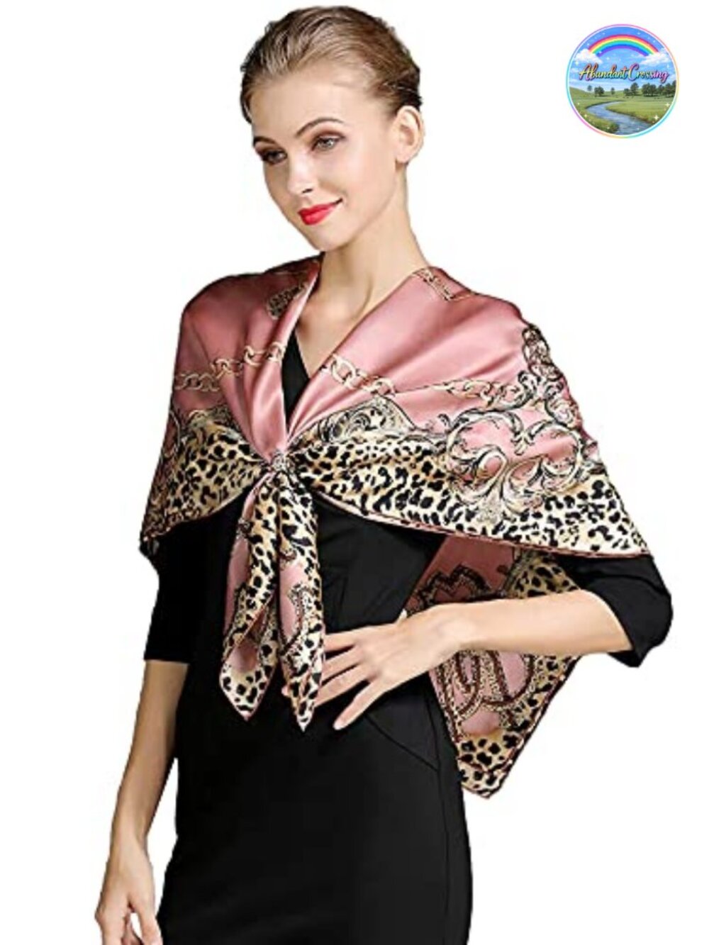 100% Mulberry Silk 43" Large Square Scarf Shawl Wrap Headband Gift Box